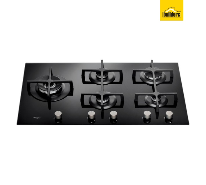 Whirlpool Glass 5 Burner Gas Hob Black Gas Hob Hobs Gas