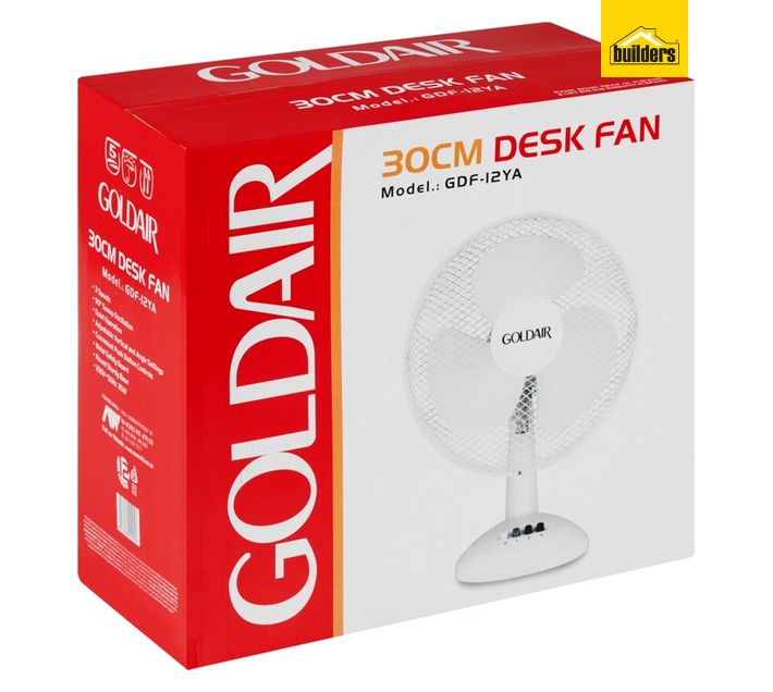 Goldair GDF12Y Oscillating Desk Fan (300mm) Freestanding Fans Fans