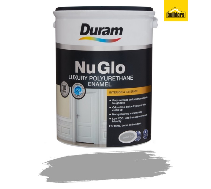 Duram Nu Glo Medium Grey (5L) Enamel Waterbased Duram Nu Glo Medium Grey (5L) Enamel Waterbased