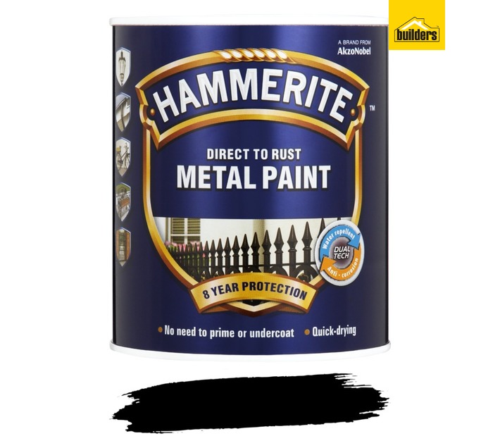 Hammerite Metal Paint Hammered Black (500ml) Enamel Metal